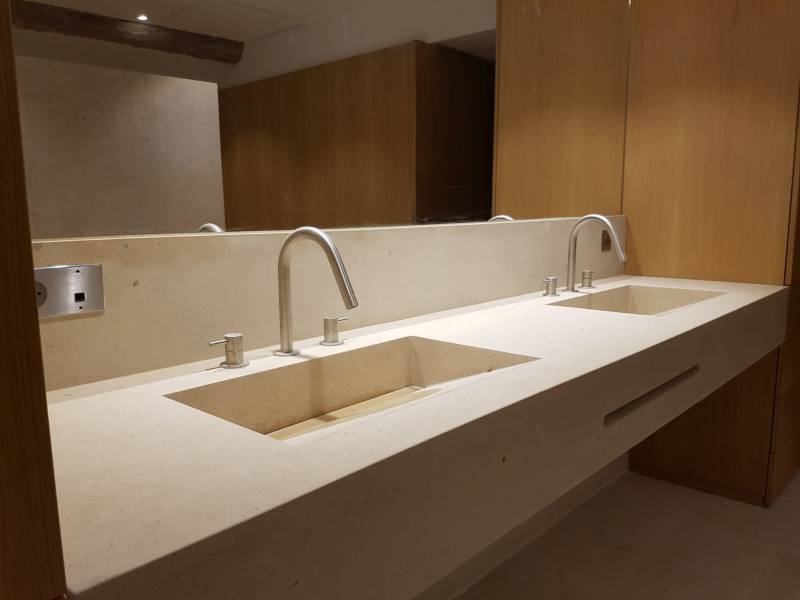 robinetterie trois trou en inox brossé Gordes